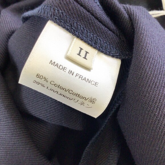 ATLANTIQUE ASCOLI NAVY BLUE LONG COTTON AND LINEN SKIRT - Picture 5 of 5